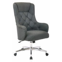 OSP Home Furnishings SB522SA-K26 Ariel Desk Chair in Klein Charcoal, Semi Assembled